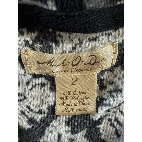Mod-O-Doc YTK Gray & White Damask Print lightweight Thermal Pullover Hoodie Sz 2 - Picture 9 of 9